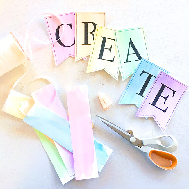 Print and cut out each banner letter