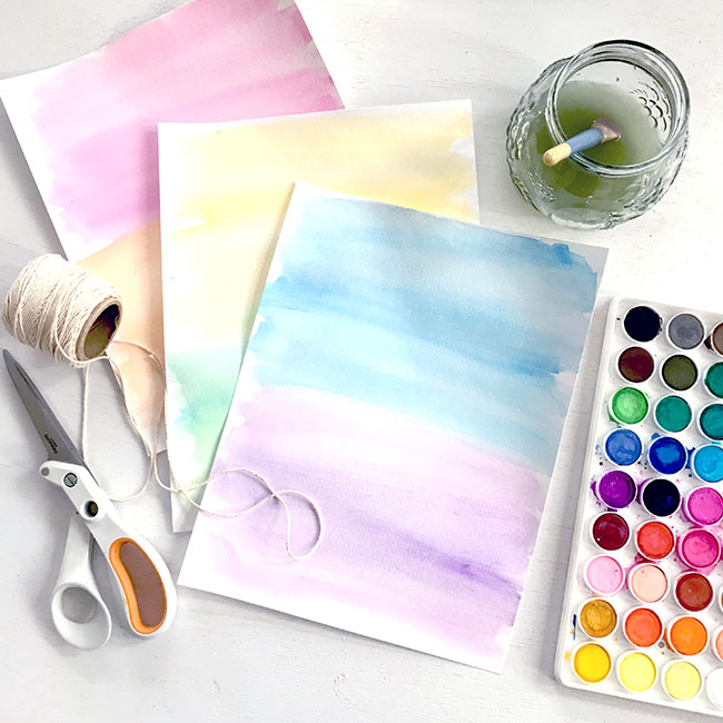 Make your own watercolored paper