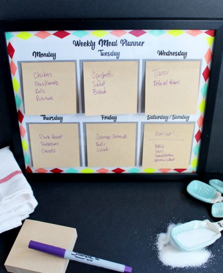 Dollar Store Meal Planner for Your Home - make this in minutes for just a few dollars and organize your meals and kitchen!