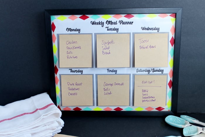 Dollar Store Meal Planner for Your Home - make this in minutes for just a few dollars and organize your meals and kitchen!