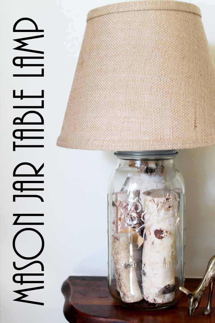 Mason Jar table lamp pinnable image