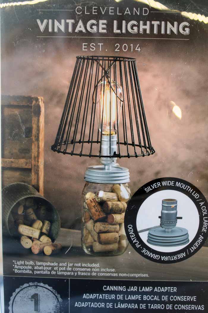 Advertisement for vintage mason jar lamp