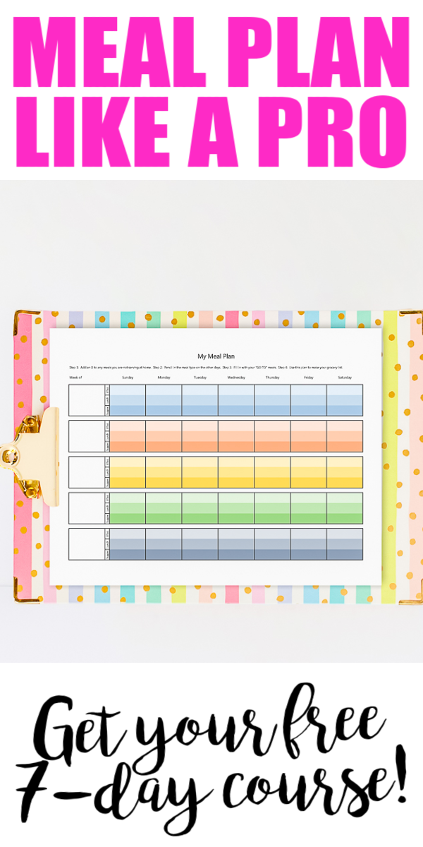Get your free 7-day meal planning tips and tricks course. If you need help with meal planning ideas, this is the course for you! #mealplanning #mealplan #freecourse #course