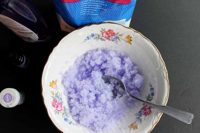 These lavender bath salts are an easy DIY gift that's perfect for anyone who needs a self care day