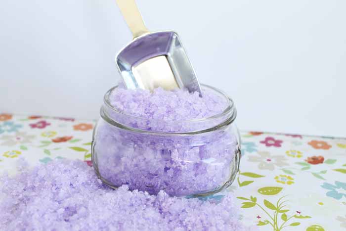 These DIY lavender bath salts are a great homemade gift for any gift-giving occasion!