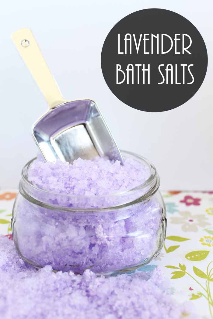 Bubbling lavender bath salts recipe that is perfect for Mother's Day or anytime a quick and easy gift is needed!