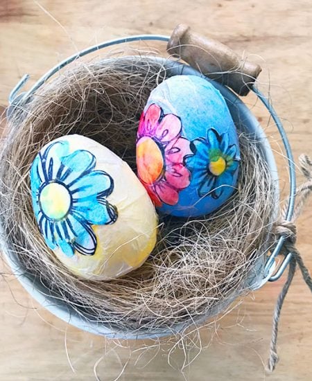 How to Make Pom Pom Yarn Easter Eggs - Angie Holden The Country Chic Cottage