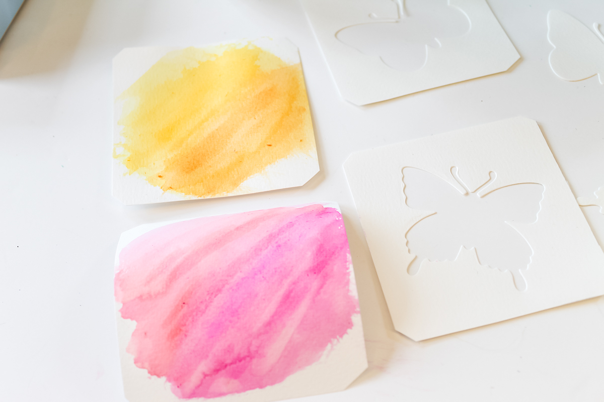 watercolor pattern drying on a table