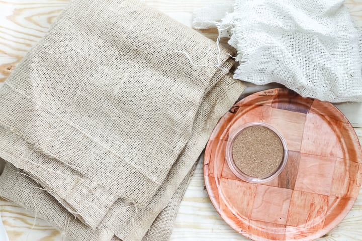 supplies to make a wreath from burlap