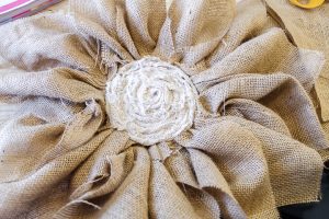 one row of flower petals on a wreath