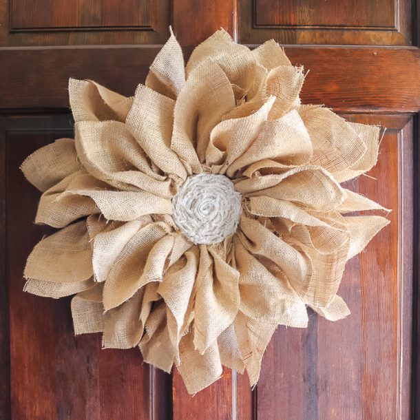 DIY Flower Wreath Made From Burlap Angie Holden The Country Chic Cottage