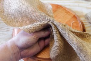 how to fold burlap into flower petals