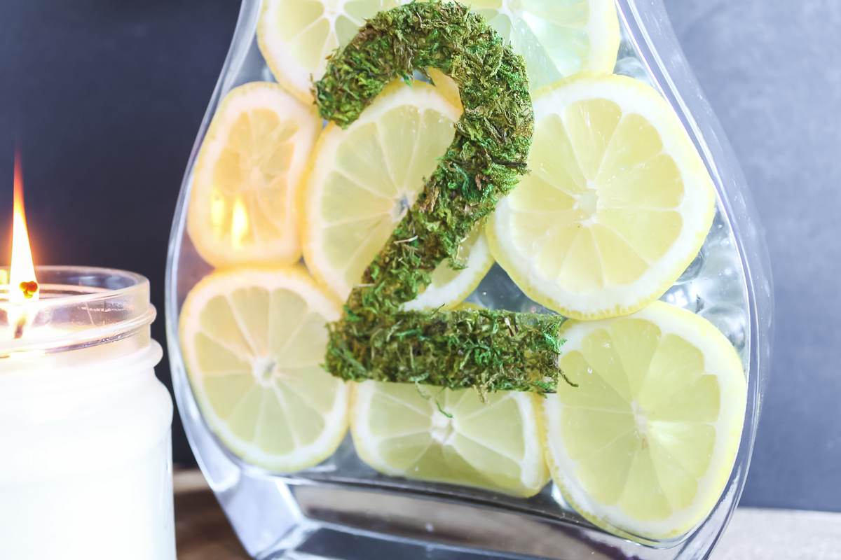 up close of sliced lemons in a vase