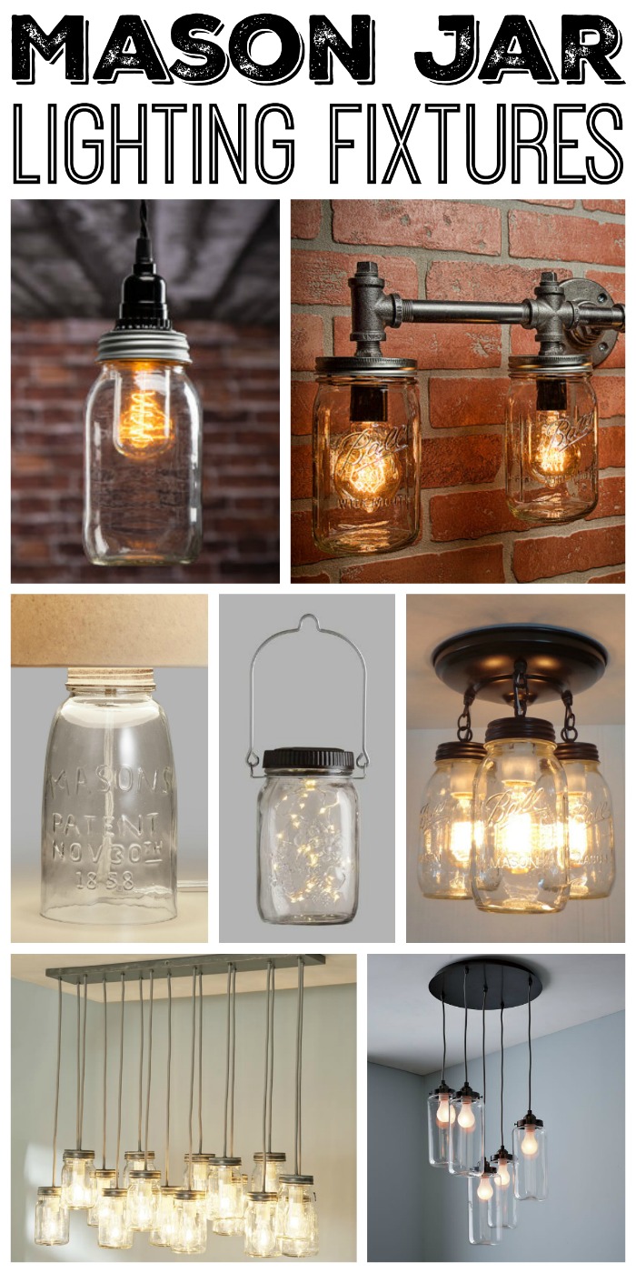 Great mason jar lighting fixtures for your rustic home!