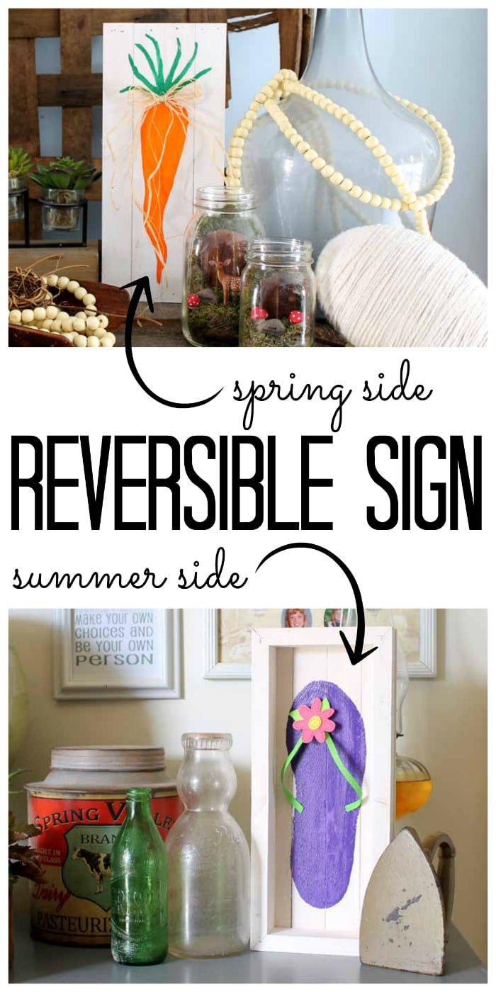 Make this reversible sign for your spring and summer decor!