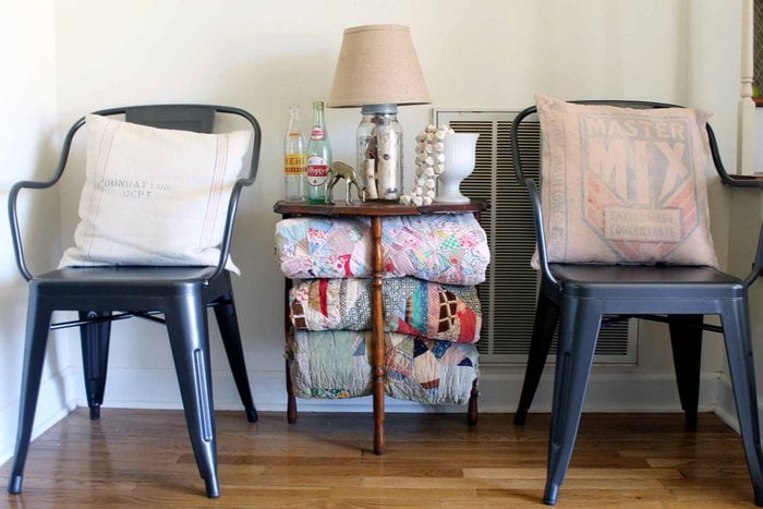 using metal chairs indoors in a foyer