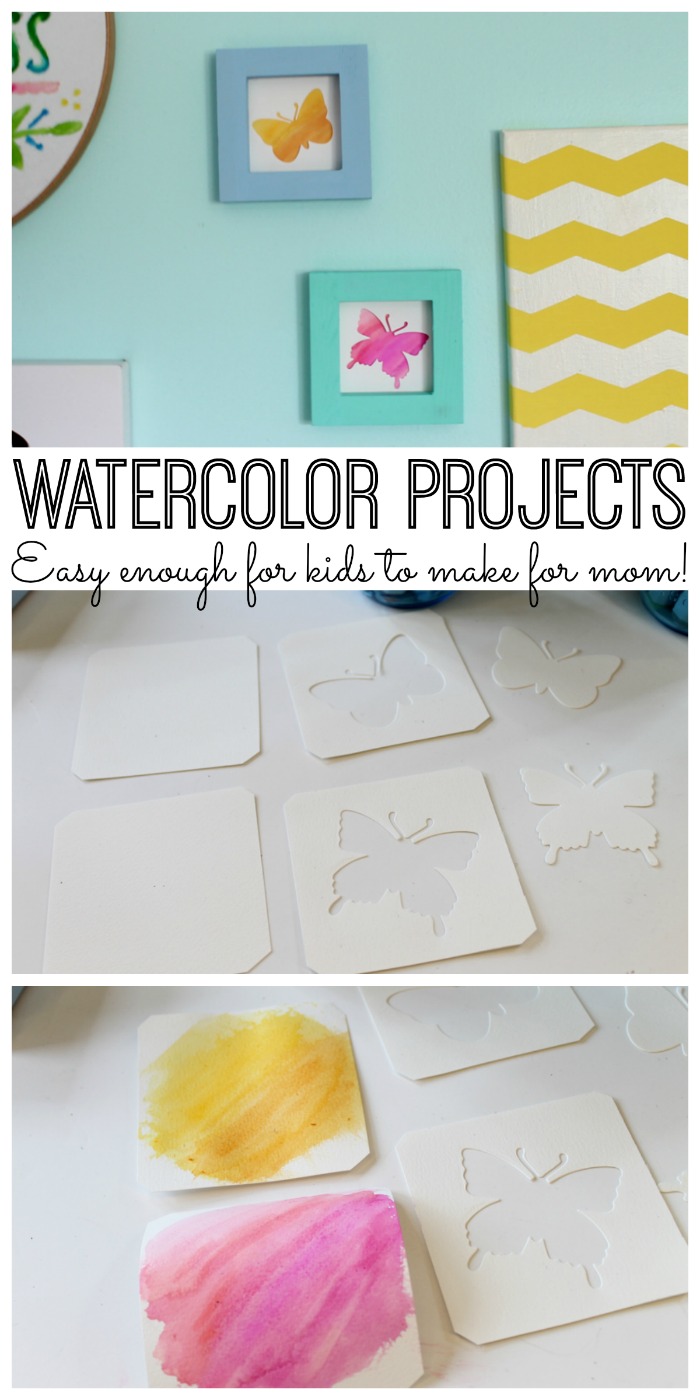 Watercolor projects - make die cut watercolor art in minutes! Easy enough for kids to make!