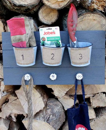 Make this garden tool organizer to get organized outdoors or in the garage!