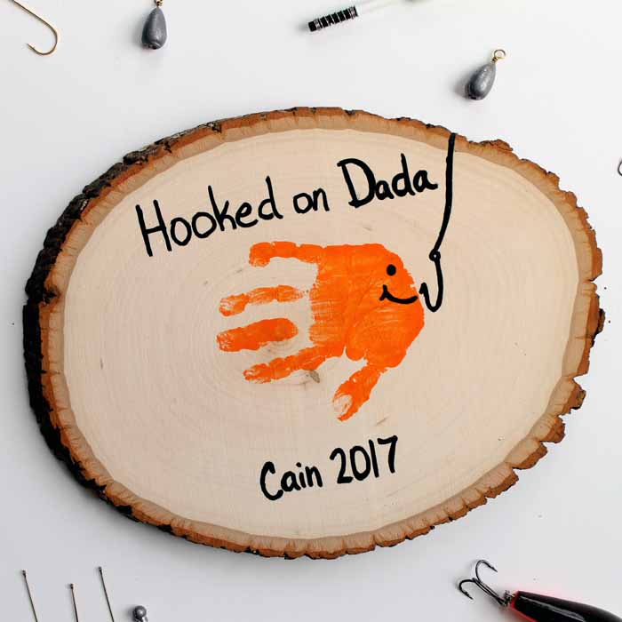 father's day handprint art with paint