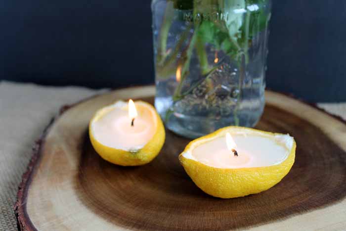 Make these lemon candles for weddings in just a few short steps! Perfect for a DIY wedding on a budget!