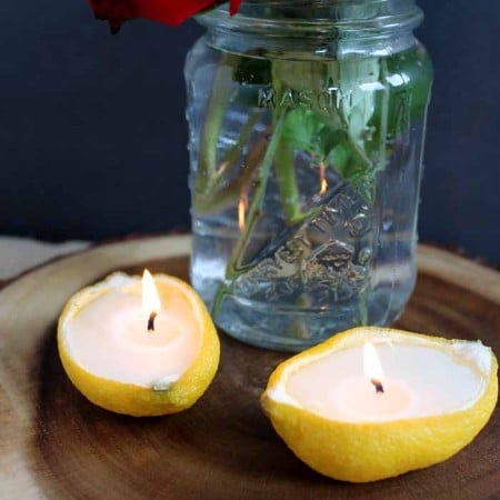 Make these lemon candles for weddings in just a few short steps! Perfect for a DIY wedding on a budget!