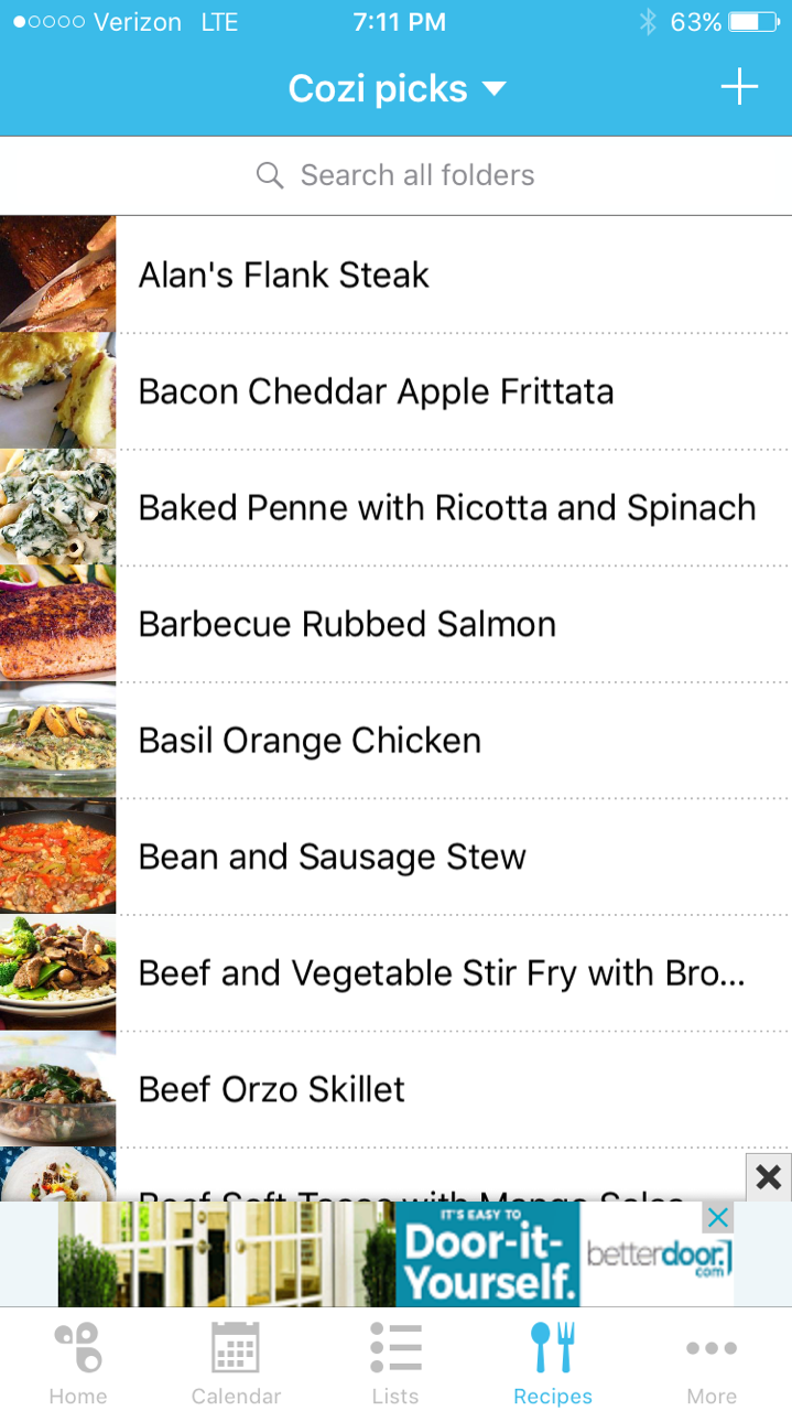 how to organize recipes digitally with cozi