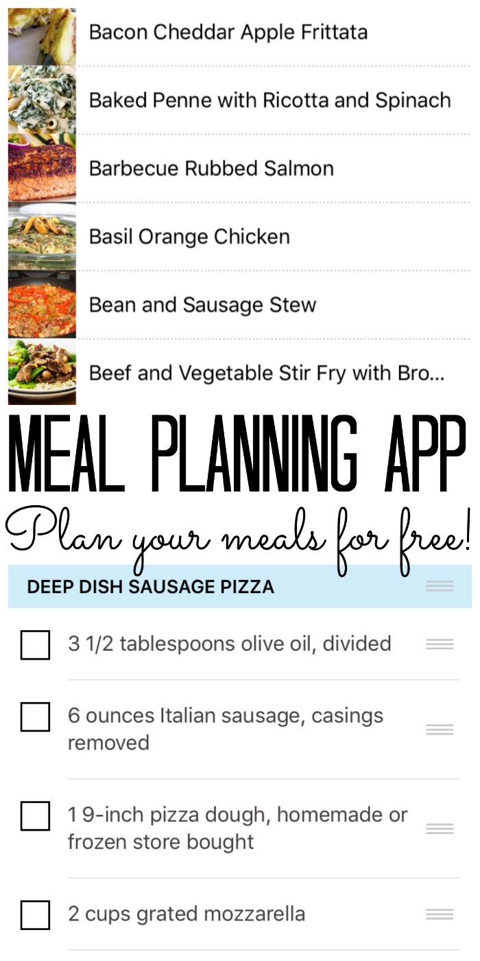 Use this meal planning app to plan your menu for free!
