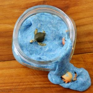 Make this ocean slime for kids! A NO Borax recipe!