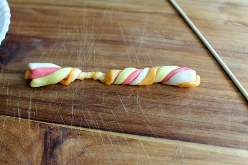 colored strands of candy wrapped together