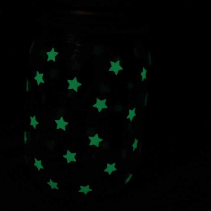 mason jar glowing in the dark