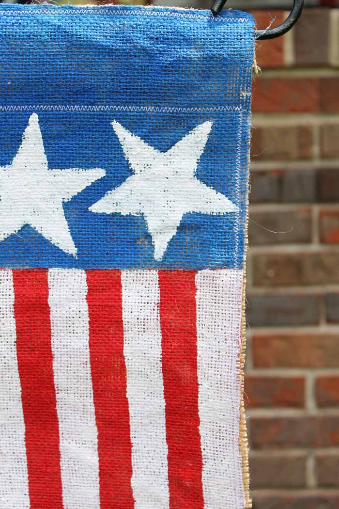 burlap patriotic garden flag