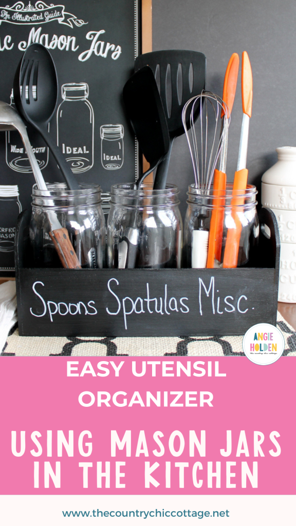 easy utensil organizer - using mason jars in the kitchen