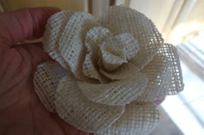 burlap flower