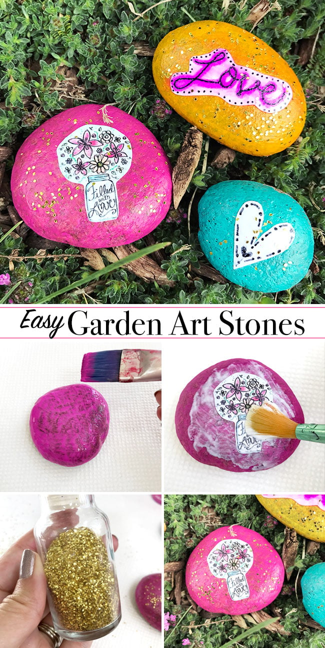 Easy Decorative Garden Stones - make your own for your yard today!