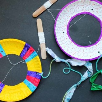 This kite craft for kids is made with a paper plate! Perfect for summer crafting!