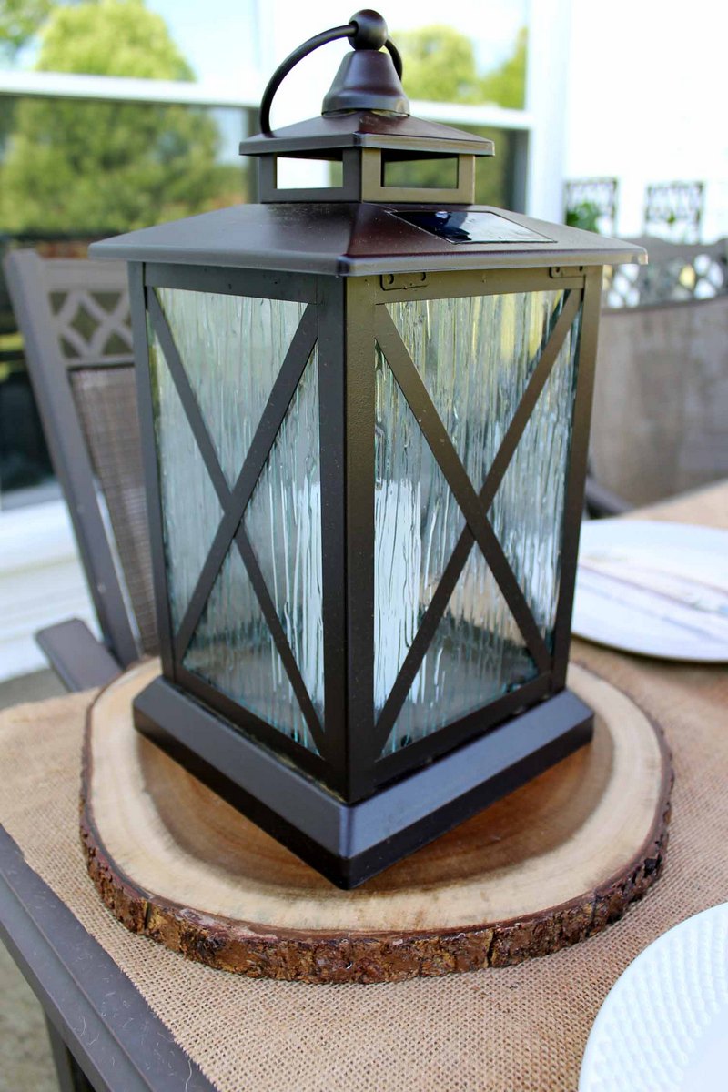 solar powered metal lantern