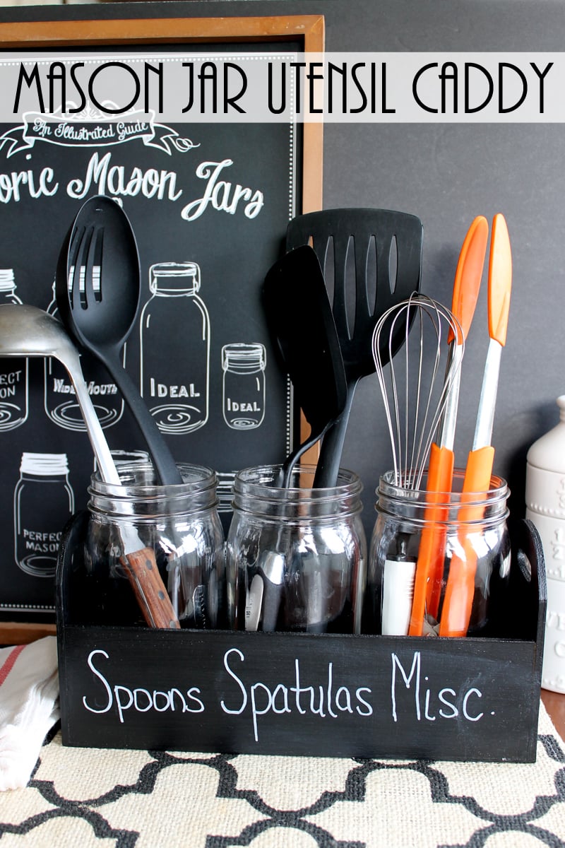 Make this utensil organizer for your home! An easy project using mason jars!
