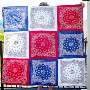 Red White and Blue Bandana Quilt Tutorial by Scattered Thoughts of a Crafty Mom