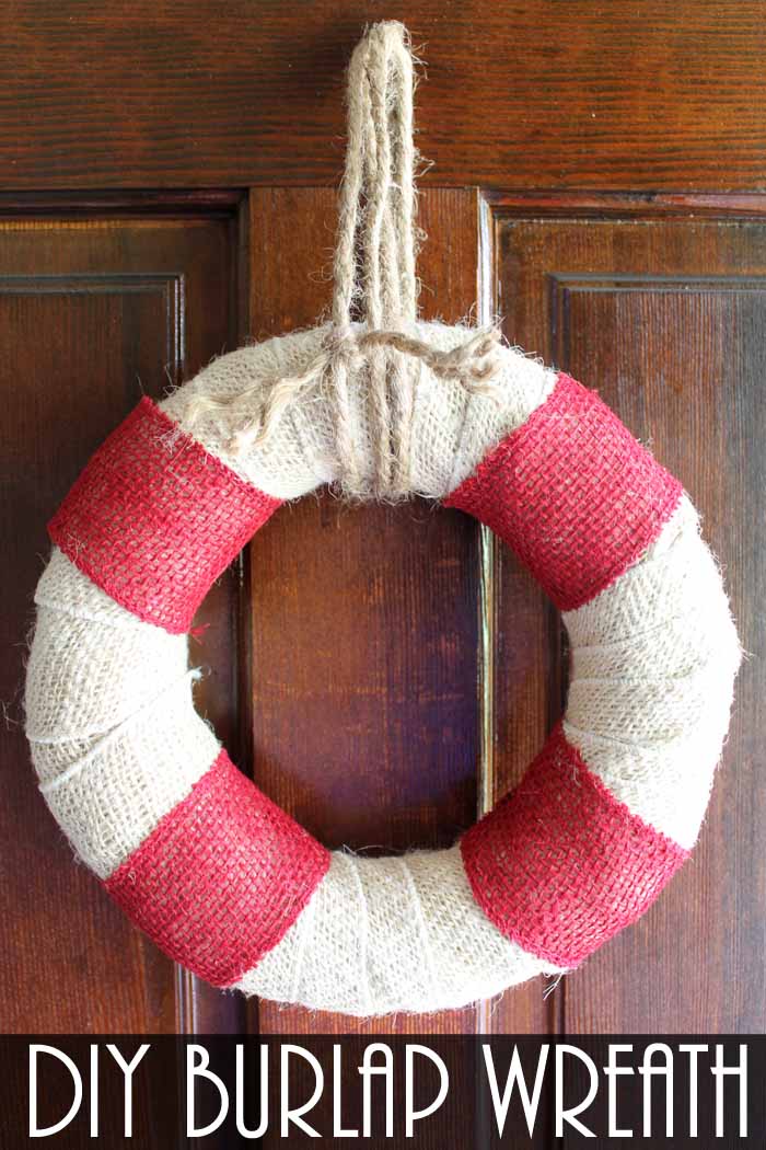 DIY burlap beach wreath pin image