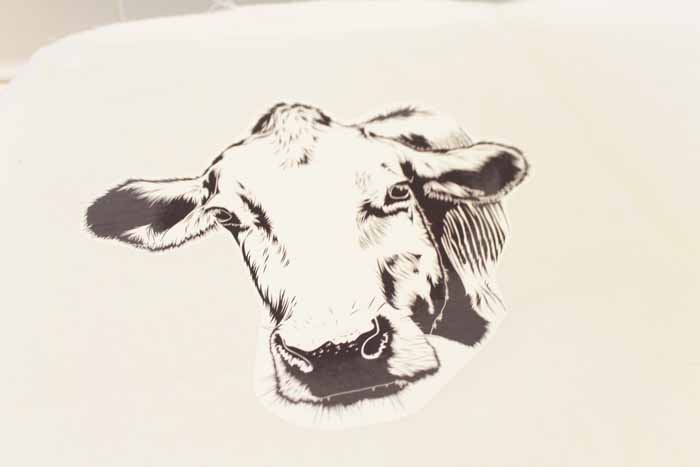 Make this farmhouse pillow for your home in a few simple steps! You will love the cow silhouette!