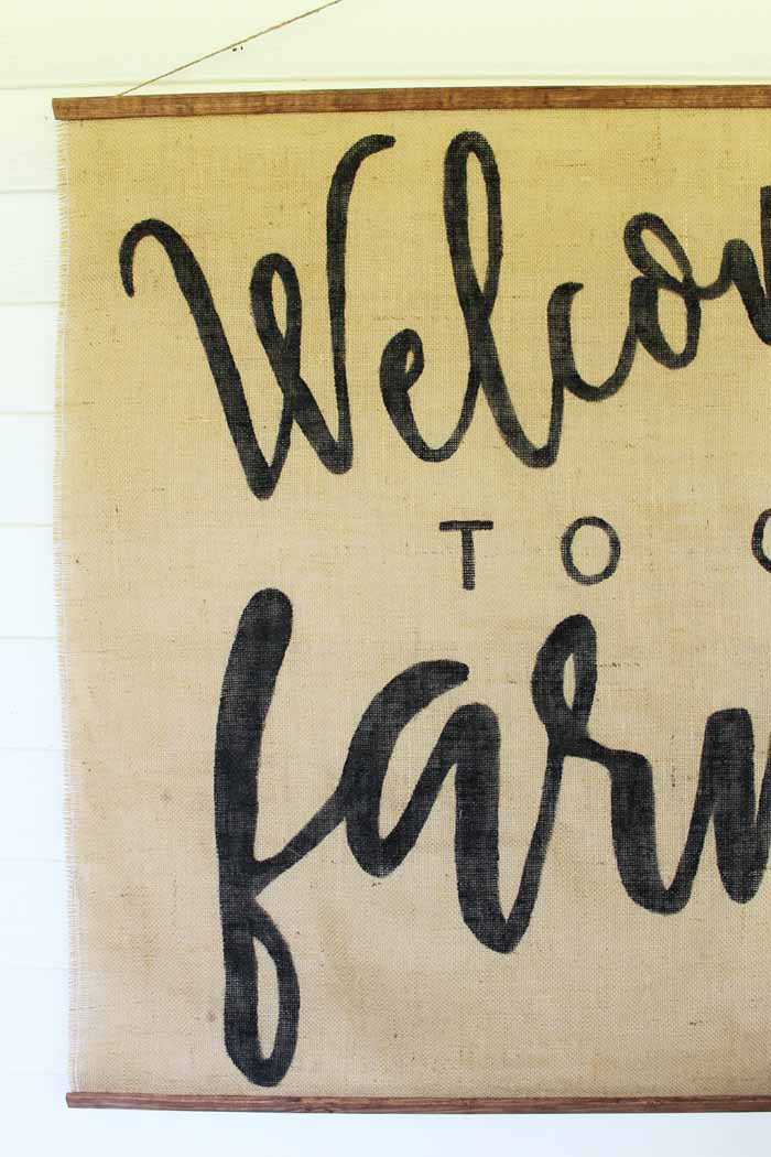 burlap wall hanging
