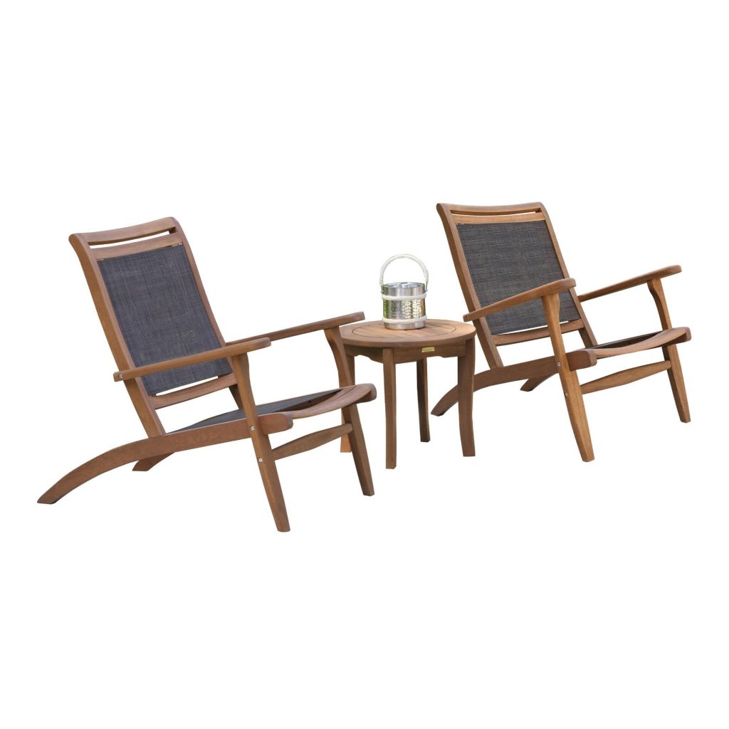 wicker and wood outdoor set