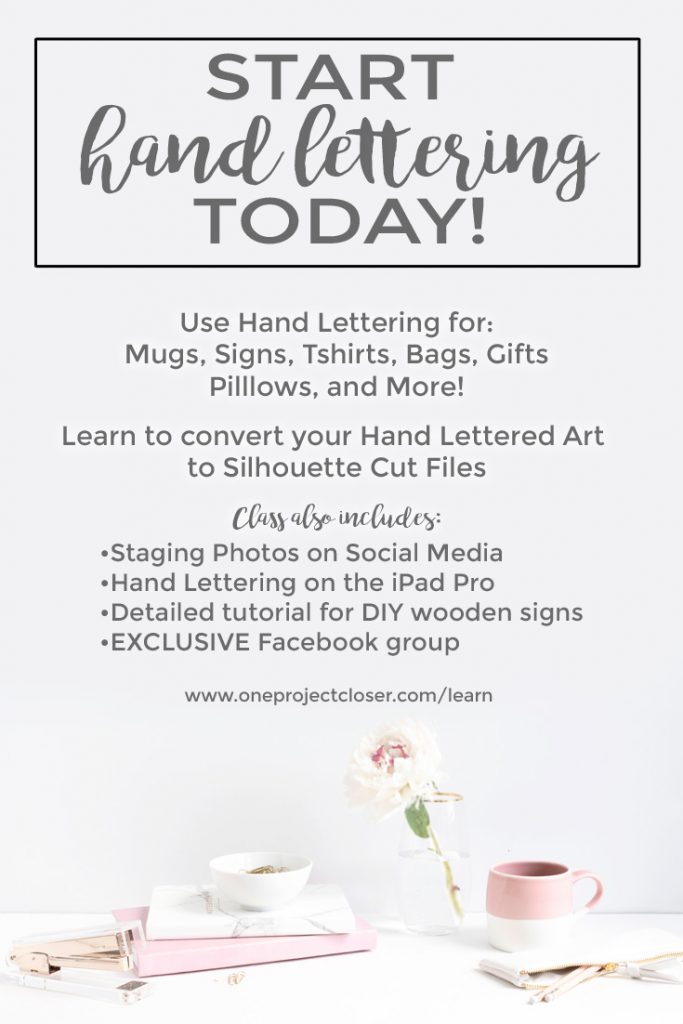 hand lettering for beginners promo image with flower