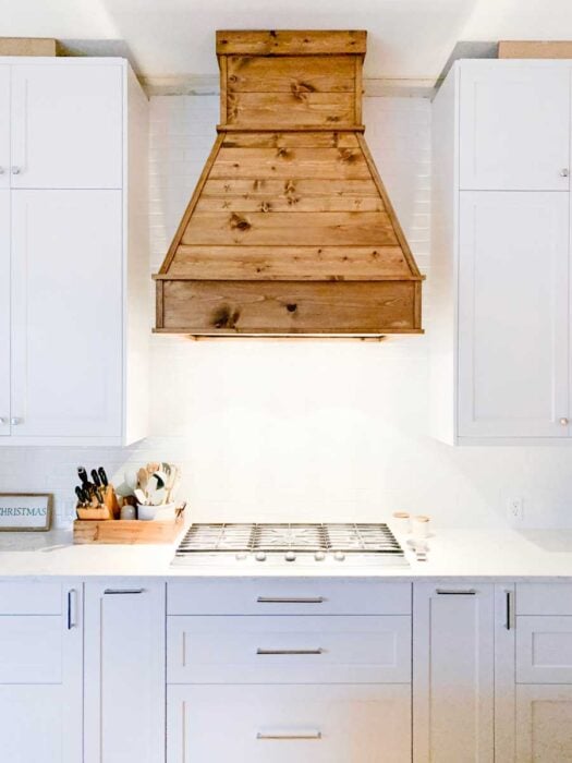 How I Built My DIY Farmhouse Vent Hood Cover by Stacy's Savings