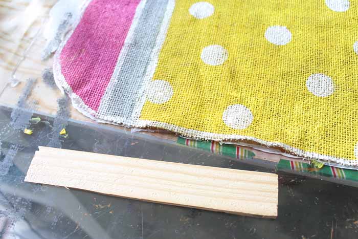 side view of burlap pencil
