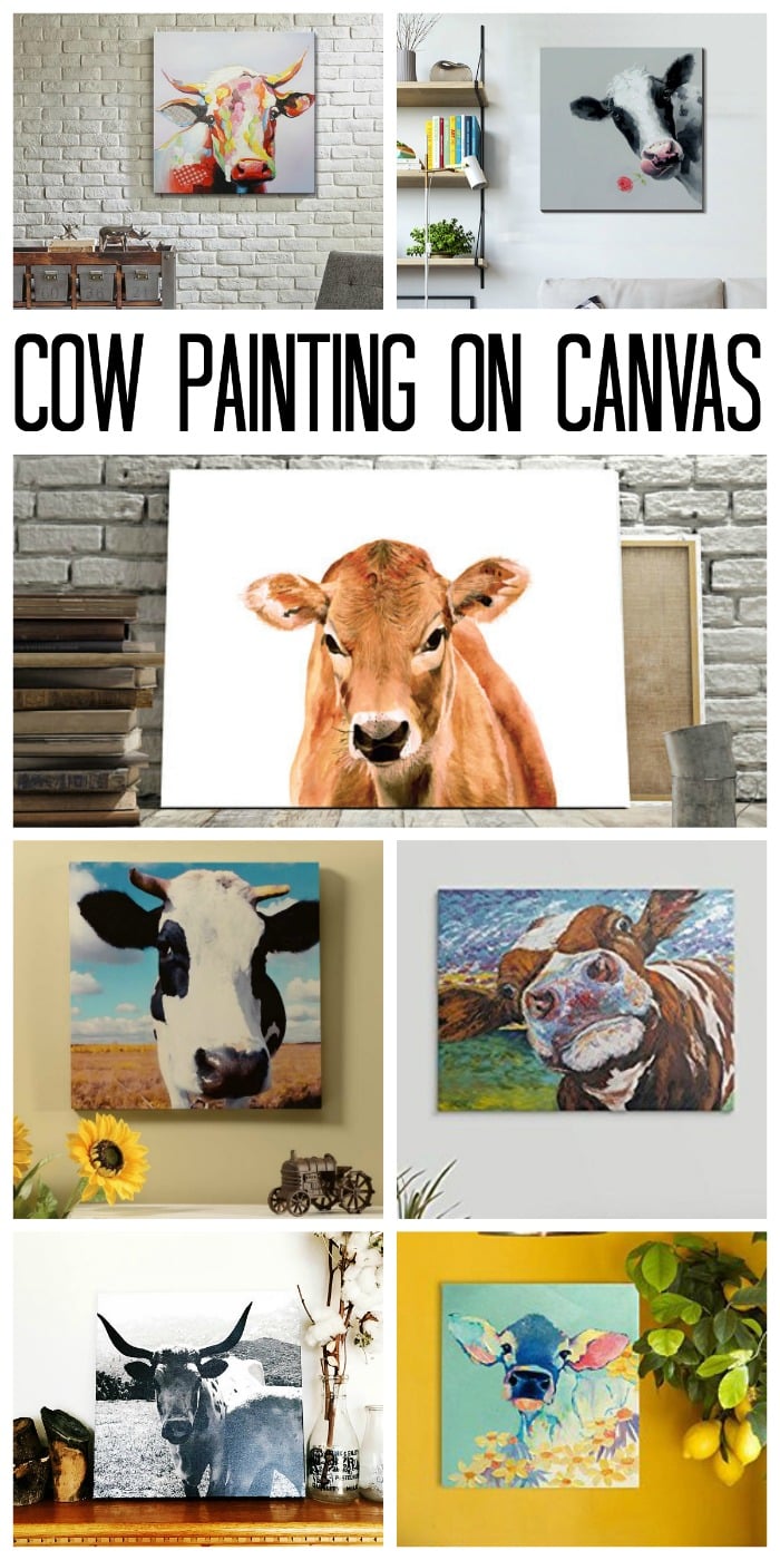 farmhouse cow print collage 