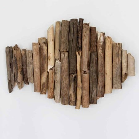 driftwood fish on white wall