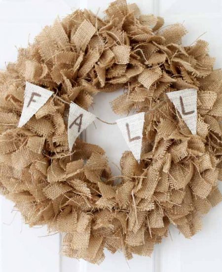 Make a fall burlap wreath with this simple technique!