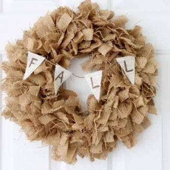 Make a fall burlap wreath with this simple technique!