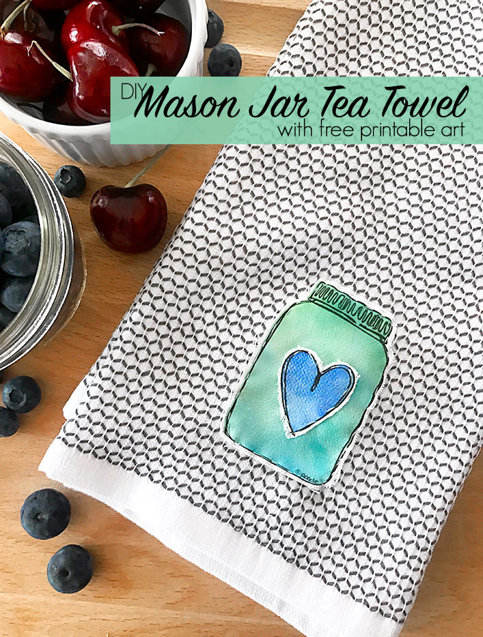 Easy DIY Mason Jar Tea Towel